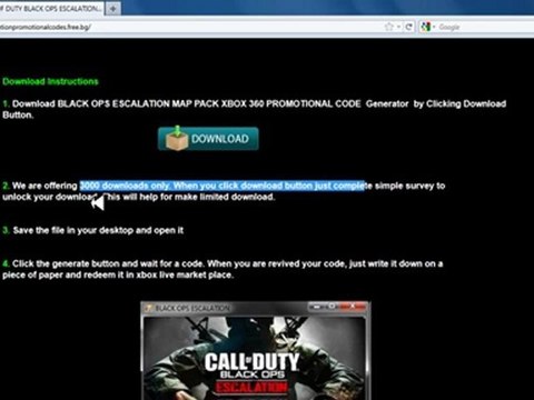 Call of duty Black Ops Map pack 2 Escalation Call Of The dead Inside Xbox .(promotional Code Generator)