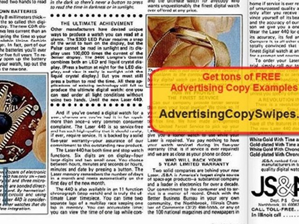 Free Joe Sugarman Classic Advertising Copy Swipe Example