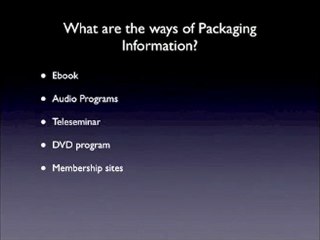 How to Package Information Products