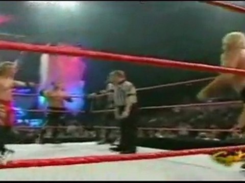 Chris Jericho, Edge and Chris Benoit vs Evolution WWE RAW 8-2-04 part 1