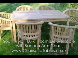 Southwold Rectangular Teak 180cm Table Set with Banana Arm Chairs