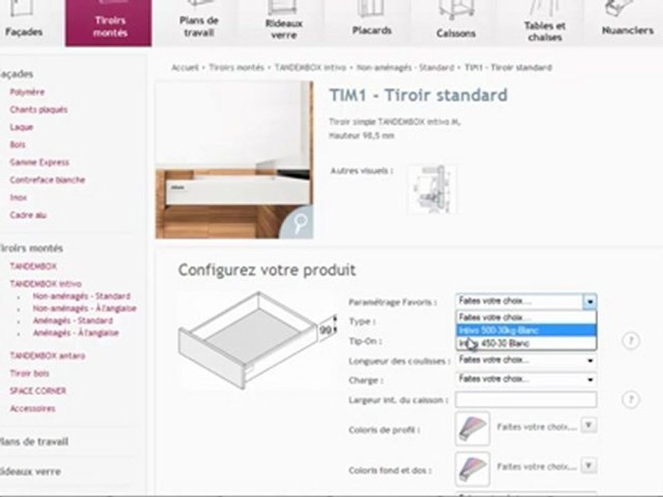 Optima - Utiliser les paramétrages favoris