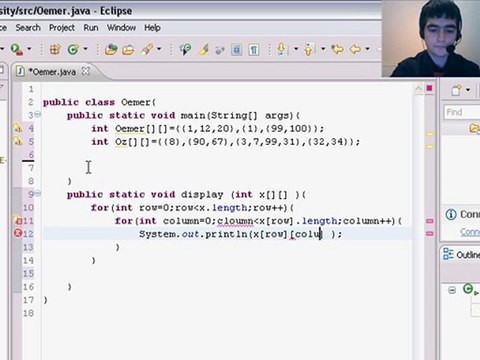 34 -Java Programming Tutorial - Table for Multi Arrays Omer GEZER