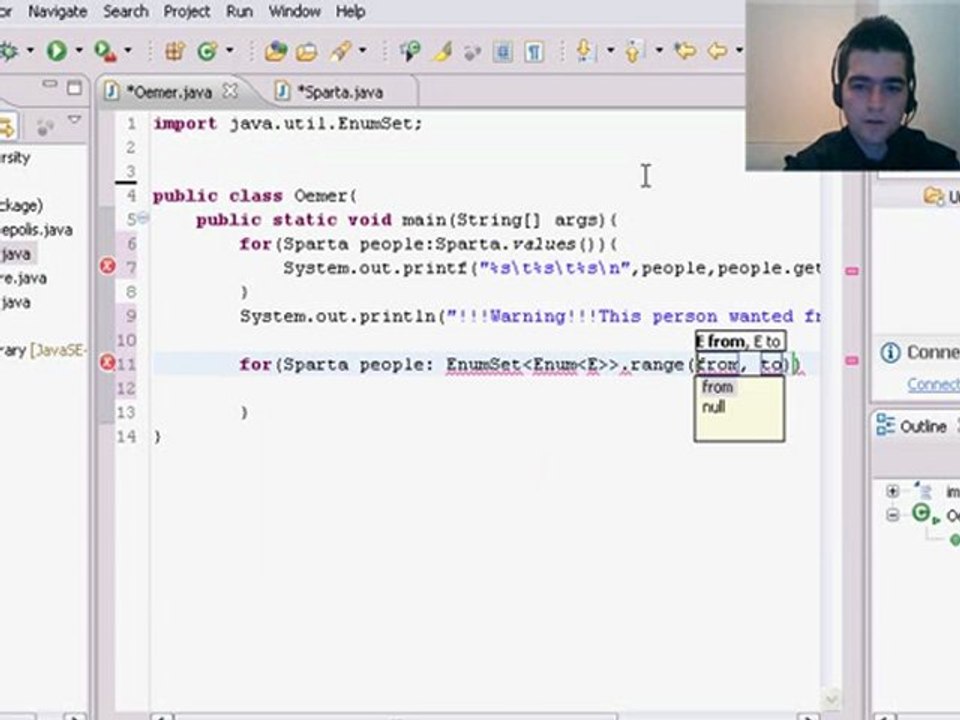 45 Java Programming Tutorial - EnumSet range Omer GEZER