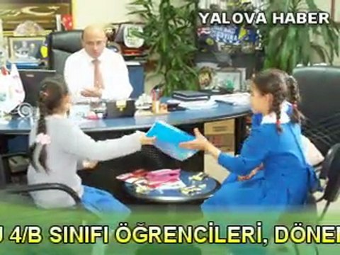 ALTINOVA HÜRRİYET İLKÖĞRETİM OKULU ÖĞRENCİLERİ BAŞKANLA RÖPORTAJ YAPTI