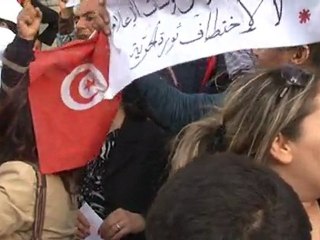 Manifestation pour la journée de la liberté de la presse. Tunis, le 3 mai 2011
