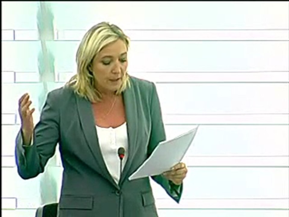 Intervention de Marine Le Pen : Évolution de la situation concernant la crise de la dette