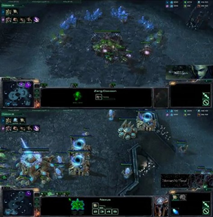 [SC2] MajorMajor VS Weightless : View of 2 players Starcraft II :