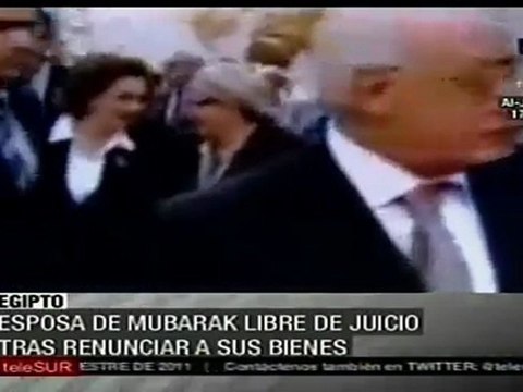 Liberan a esposa de Mubarak, que renunció a sus bienes