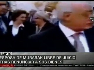 Liberan a esposa de Mubarak, que renunció a sus bienes