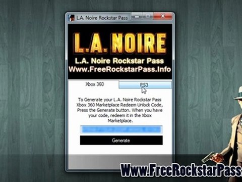 How to Get L.A. Noire Rockstar Pass code Free on Xbox 360 And PS3!!