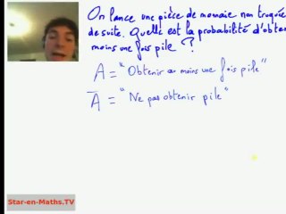 1ère S Probabilité, évènement contraire, lancement pièce