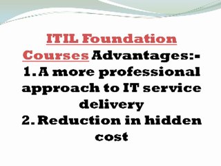 Advantages of ITIL foundation courses