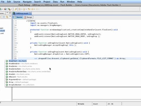 Adobe Flash CS5 : Gestion du glisser-déposer avec AIR