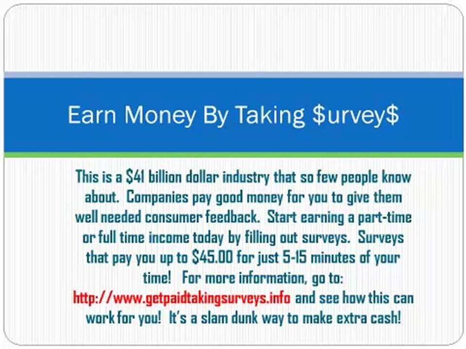 Home Based Business - Paid Online Surveys
