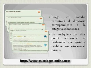 Directorio Psicologos online y terapia en linea