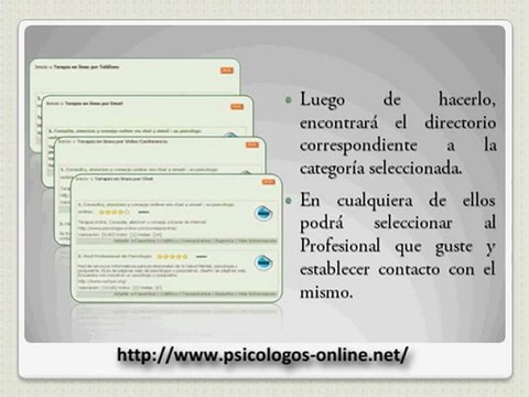Directorio Psicologos online y terapia en linea