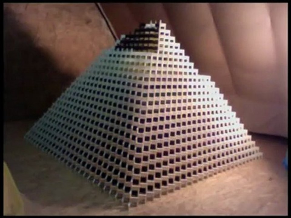 Biggest domino pyramid ever... almost