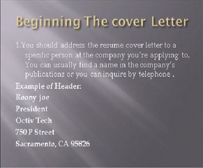 Resume Cover Letters