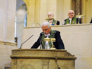 DISCOURS DE YANN ARTHUS-BERTRAND A L' ACADEMIE DES BEAUX ARTS