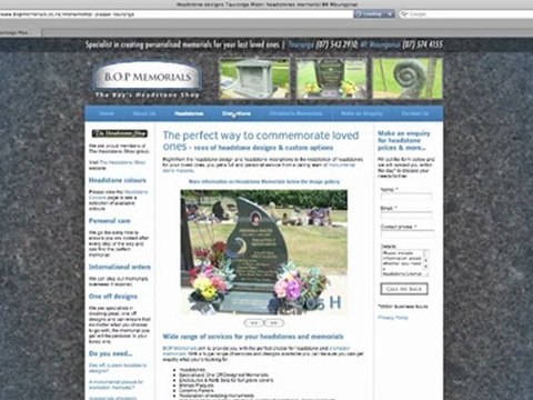 Headstones and memorials in Tauranga