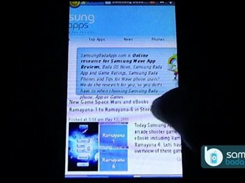 Bolt Browser on Samsung Wave/Wave II (Demo on s8530)
