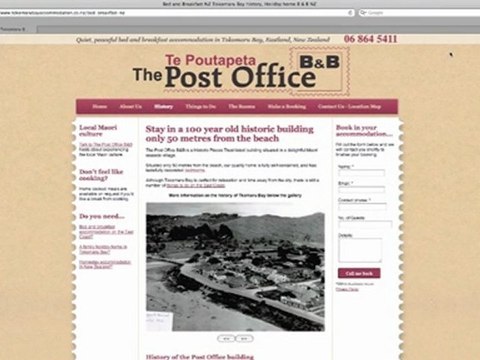 Bed and breakfast accommodation in Tokomaru Bay