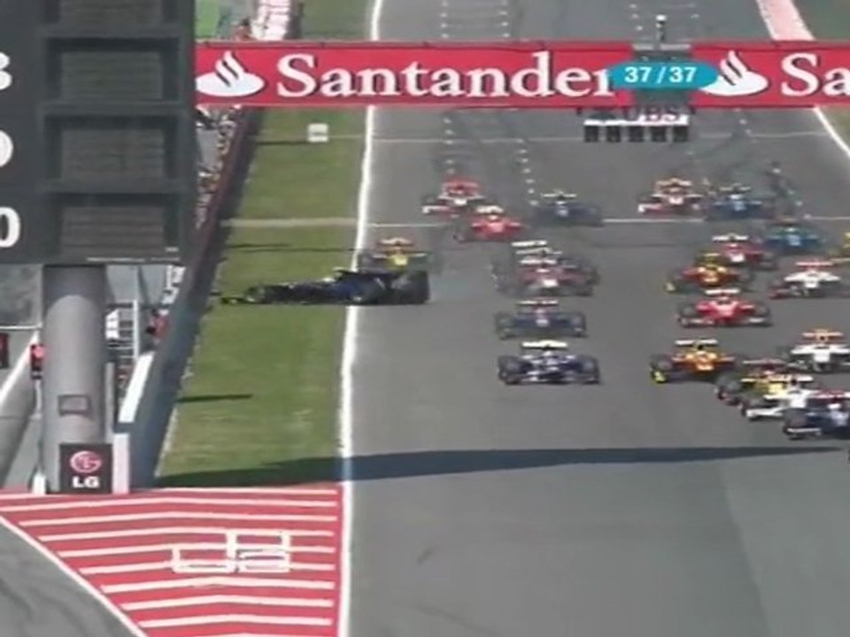 GP2 Espagne 2011 Race 1 Crash start