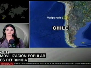 Carabineros reprimen manifestación pacífica en Valparaiso