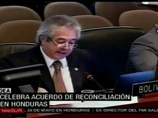 Insulza saluda acuerdo de reconciliación de Honduras