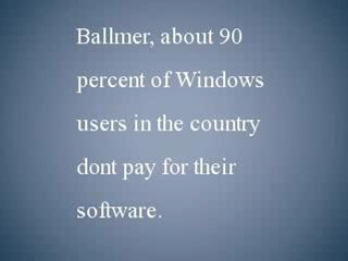 90% of Chinese Customers Steal Microsoft Software