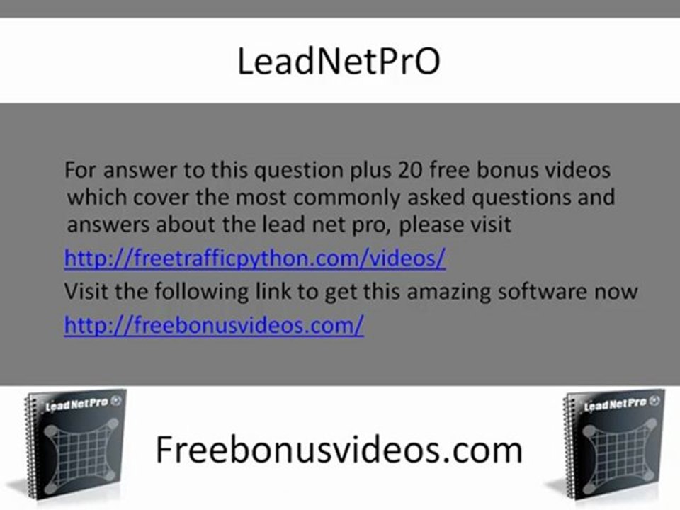 What exactly is lead net pro ?