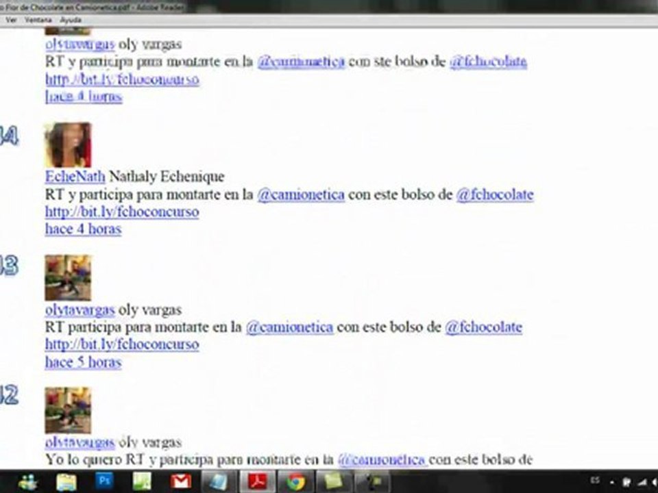 Resultados del Concurso Una Flor de Chocolate en la Camionetica