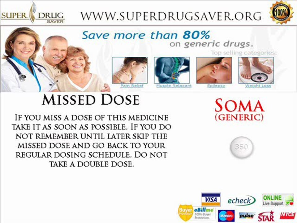 Soma Generic Muscle Relaxer Carisoprodol Buy Online No Prescription Needed On SuperDrugSaver Pharmacy