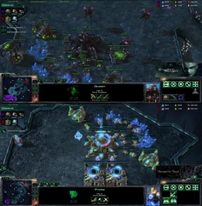 [SC2] gtWoB Vs Hysteria : View of 2 players Starcraft II :
