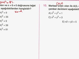 Analitik Geometri MERKEZ YARIÇAP SORU ÇÖZ