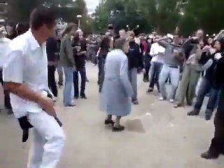 Grandma dancing at a party