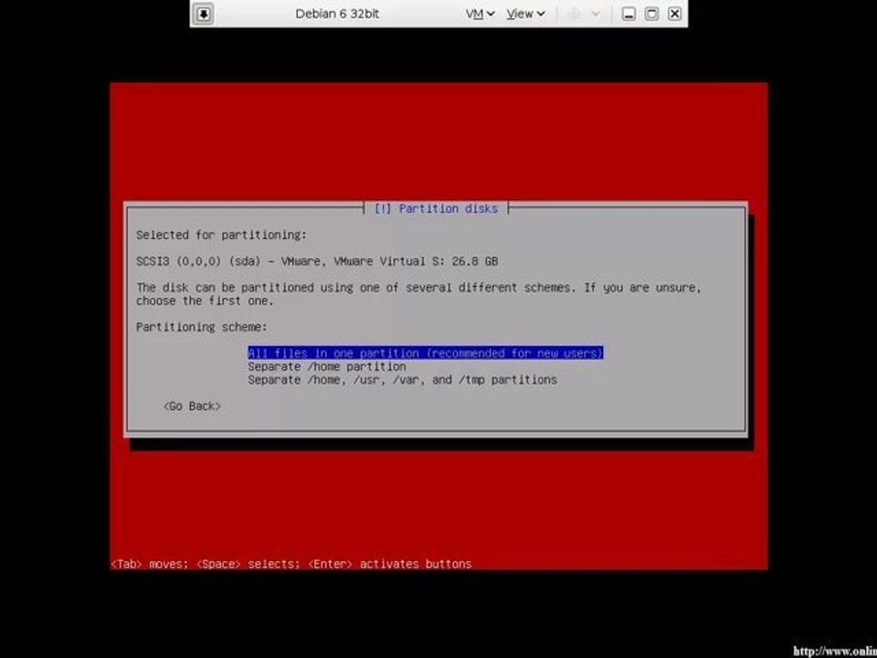Howto Debian 6 Squeeze VMware  Install Part1