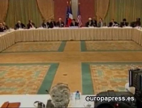 George Bush ofrece una cena en honor a Nicolas Sarkozy