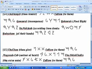 LAMENTATIONS 3:64-66 BA HA LASHAWAN QADASH