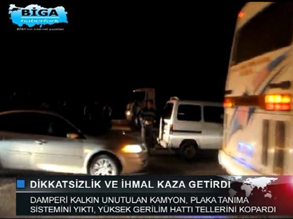 Damperi Kalkık unutulan Kamyon PTS'yi devirdi