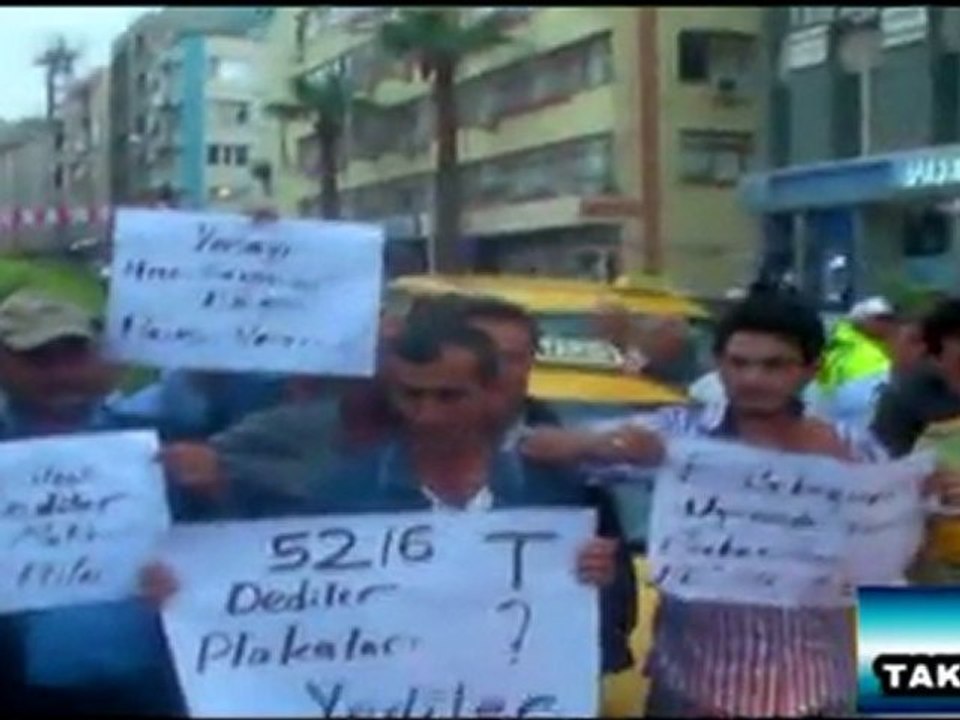 ALİAĞA'LI TAKSİCLER EYLEMDE