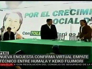 Sondeo da empate técnico entre Fujimori y Humala