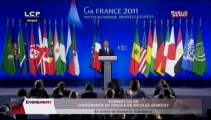 EVENEMENT,Discours de Nicolas Sarkozy au G8