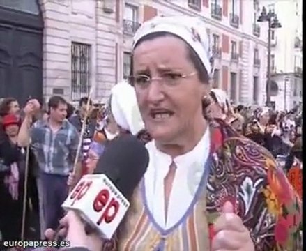 Ovejas desfilan por Madrid el día de la Trashumancia