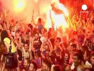 Esplode la festa per la vittoria del Barça in Champions...