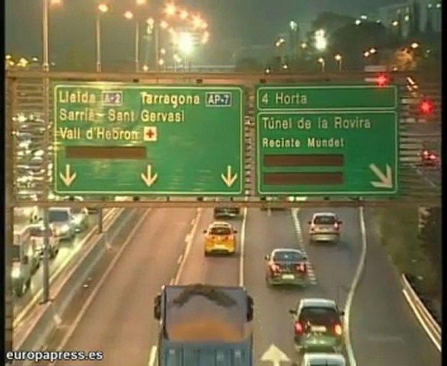 Atascos a la salida de Barcelona