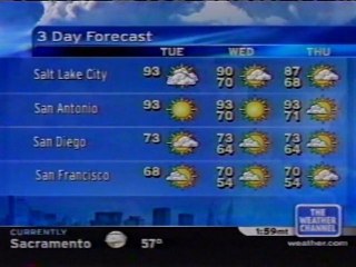 TWC Satellite Local Forecast from June 2005 Overnight #7