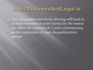 Drivier Disqualifications in Ireland