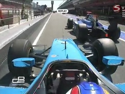 Cecotto crazy pit entry GP2 2011 Round02 Spain Race1